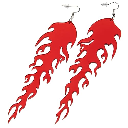 WOFASHPURET Weibliche Ohrringe Flammenohrringe Tropfenohrringe Damen Ohrschmuck Hautverträglich von WOFASHPURET