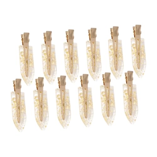 12 Stk Haarnadel Mit Goldenem Glitzer Haarschmuck Haarspangen Für Frauen Alligator-haarspangen Entenschnabel-haarspange Make-up-haarspangen Curl-pin-clips Fein Stift Metall Braut von WOFASHPURET