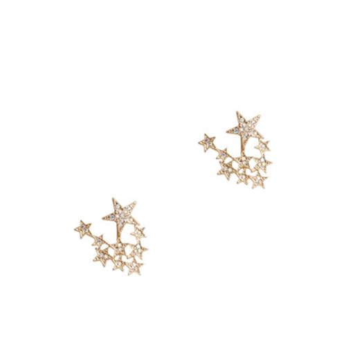 WOFASHPURET 1 Paar Bunte Earbob Ohrringe Chunky Star Silber Sterling Ohrstecker Ohrschmuck Damen Earbob Golden von WOFASHPURET