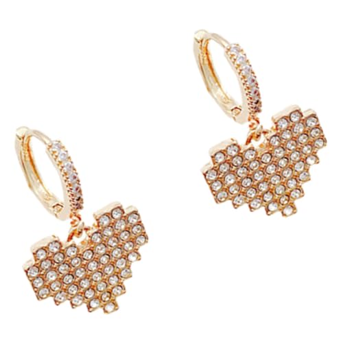WOFASHPURET 1 Paar Herzohrringe für Damen Funkelnde Ohrstecker Hochwertigem Material für Partys Kreative Schmuckstücke für Einen Glamourösen Look WOFASHPURET 1 Paar Herzohrringe für Damen Funkelnde Ohrstecker Hochwertigem Material für Partys Kreative Schmuckstücke für Einen Glamourösen Look von WOFASHPURET