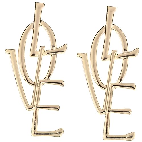 WOFASHPURET 1 Paar Liebesohrringe Tropfenohrringe Ohrschmuck Ohrschmuck Ohrhänger Mädchenohrringe Anhängerohrringe Damenohrringe Ohrstecker Strassohrringe Legierung Golden von WOFASHPURET