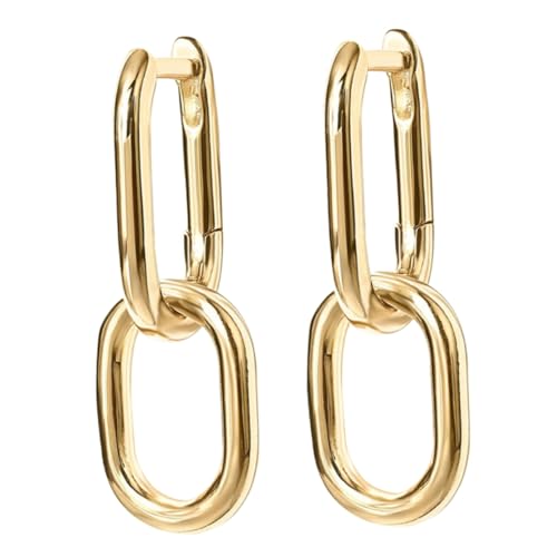 WOFASHPURET 1 Paar Ohrringe Ohrstecker Großer Reifen Klobige Reifen Creolen Frauen Schmuck Zarte Ohrhänger Modeschmuck Für Damen Golden Hölzern WOFASHPURET 1 Paar Ohrringe Ohrstecker Großer Reifen Klobige Reifen Creolen Frauen Schmuck Zarte Ohrhänger Modeschmuck Für Damen Golden Hölzern von WOFASHPURET
