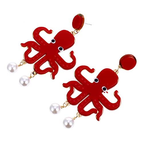 WOFASHPURET 1 Paar Oktopus-ohrringe Krake Fallen Kreative Frau Ohrtropfen Perlentieranhänger Ohrentropfen Perlenohrringe in Tierform Mode Ohrringe Schmuck Ohrringe Dekoration Ohrschmuck Acryl von WOFASHPURET