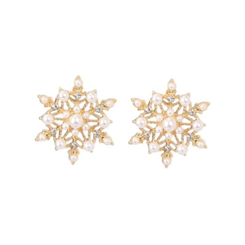 WOFASHPURET 1 Paar Perlenohrringe Ohrstollen Frauen Ohrstecker Golden von WOFASHPURET