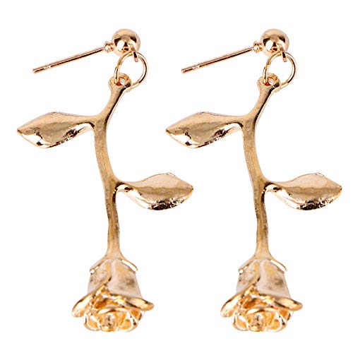 WOFASHPURET 1 Paar Rosenohrringe Ohr Zubehör Ohrschmuck Party-Ohrschmuck Ohrhänger stylischer Ohrstecker Ohr baumeln eleganter Ohrstecker Legierung Golden WOFASHPURET 1 Paar Rosenohrringe Ohr Zubehör Ohrschmuck Party-Ohrschmuck Ohrhänger stylischer Ohrstecker Ohr baumeln eleganter Ohrstecker Legierung Golden von WOFASHPURET
