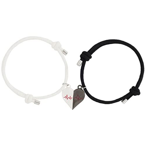 WOFASHPURET 1 Paar Verstellbares Liebesarmband Magnetperlen Schmuck für Freundschaftsarmband Elegantes Design Symbolisiert Freundschaft von WOFASHPURET