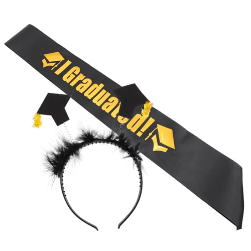WOFASHPURET 1 Satz Abschluss Haarband mit Doktorhut und Schärpe Dekoration für Abschlussfeiern Teiliges für Foto Requisiten und Festliche Anlässe von WOFASHPURET