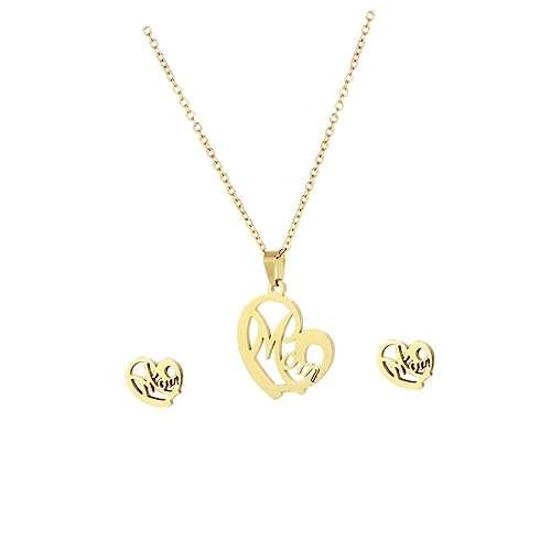 WOFASHPURET 1 Satz Herzförmiges Ohrringe Halskette Set für Frauen Schmuckaccessoires für Muttertag Geburtstagsgeschenk oder Besondere Anlässe WOFASHPURET 1 Satz Herzförmiges Ohrringe Halskette Set für Frauen Schmuckaccessoires für Muttertag Geburtstagsgeschenk oder Besondere Anlässe von WOFASHPURET