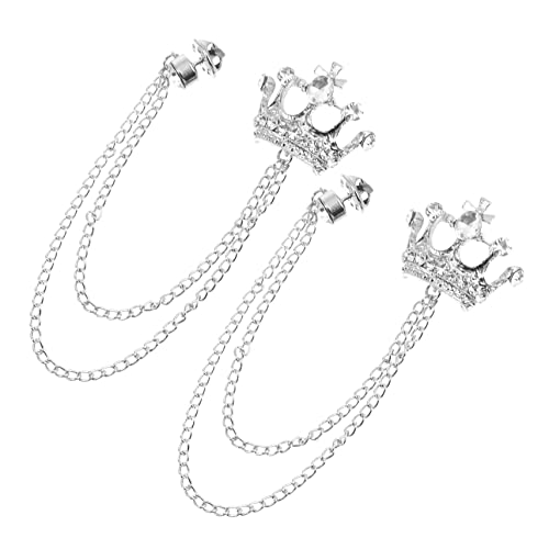WOFASHPURET Kronenkragen Quastenclip Brosche Herren Pullover Mantel Anzug Clip Kristall Krone Revers Brosche Unikat Aarel Pin Stilvolles Accessoire von WOFASHPURET