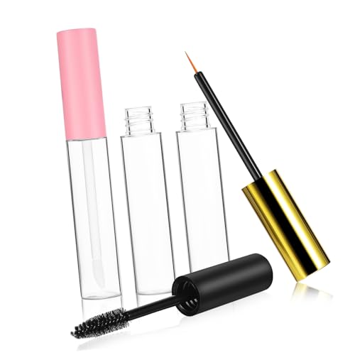 WOFASHPURET 1 Satz Leeres Mascara Teiliges mit Eyeliner Wimpern Lippenstiftbehältern Nachfüllbar Bürsten Auslaufsicheres Design für DIY Make Up Kosmetik von WOFASHPURET