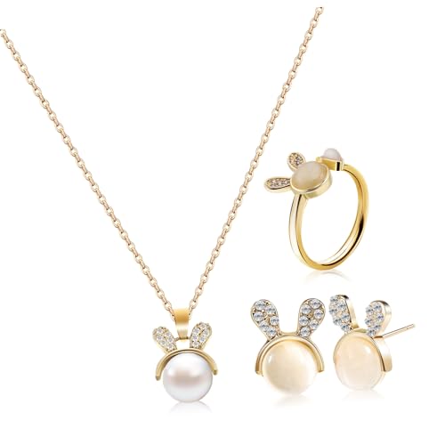WOFASHPURET 1 Satz Opal-kaninchen-schmuck Hasenschmuck Für Damen Hase Halskette Frauen Schmuck Halskette Ohrstecker Kaninchenohrringe Häschenkette Für Mädchen Legierung WOFASHPURET 1 Satz Opal-kaninchen-schmuck Hasenschmuck Für Damen Hase Halskette Frauen Schmuck Halskette Ohrstecker Kaninchenohrringe Häschenkette Für Mädchen Legierung von WOFASHPURET