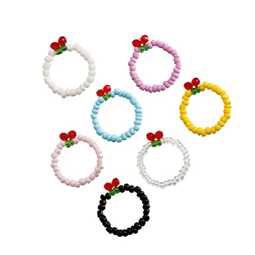WOFASHPURET Modisches Perlenset 7-teilig Reisperlen Elastisches Seil Fingerschmuckset von WOFASHPURET