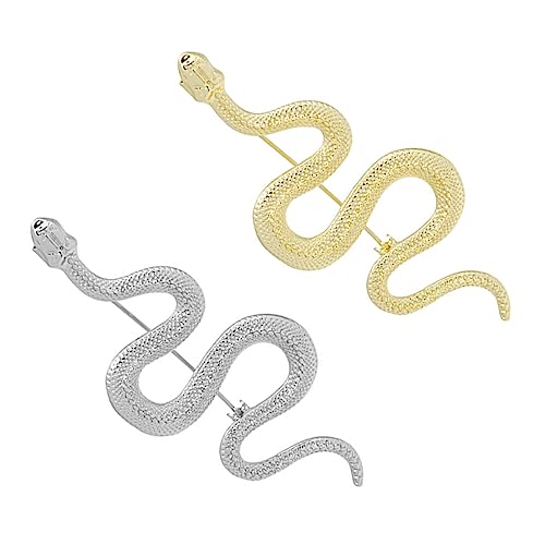 WOFASHPURET 1 Satz Schlangenbrosche Broschennadel Männer Brosche Anstecknadel Mit Schlangenmuster Jacke Brosche Schmuck Brustnadeln Brosche Kragennadel Legierung Silver 2 Stück von WOFASHPURET