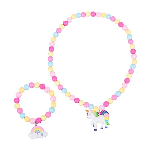 WOFASHPURET Kunststoffperlen Armbändern Und Halsketten Für Kleine Mädchen Einhorn-motiv Als Für Geburtstage Und Anlässe von WOFASHPURET