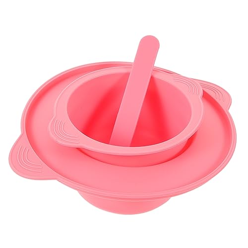 WOFASHPURET 1 Satz Silikon Schüssel für DIY Gesichtsmaske Hitzebeständig Antihaftbeschichtet Rührstab für Wachs Haarentfernung und DIY Wiederverwendbar von WOFASHPURET