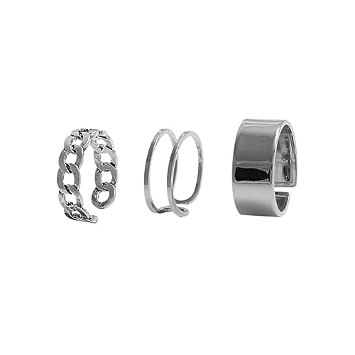WOFASHPURET 3-teiliges Vintage-schichten-set Für Damen Modischer Knöchelschmuck Aus Silberlegierung von WOFASHPURET