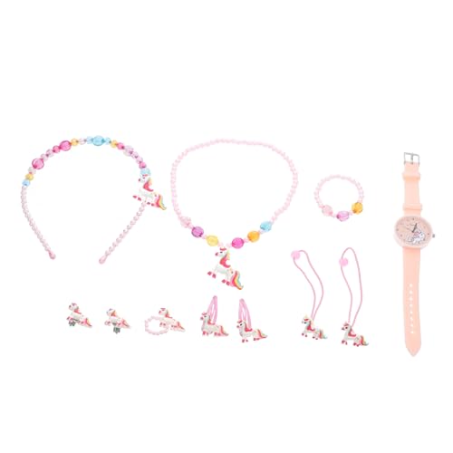 WOFASHPURET Einhorn Uhrenset Für Mädchen Mit Silikon-Quartz-Uhr Armbändern Halsketten Und Haarschmuck Geburtstagsfeiern Weihnachten Und Jeden Anlass von WOFASHPURET