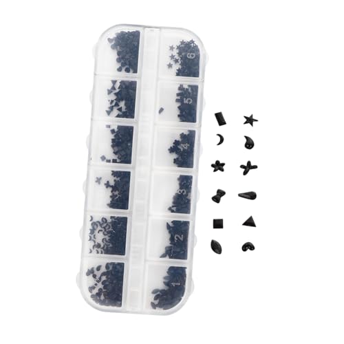 WOFASHPURET 1 Schachtel Nail Decoration DIY Schwarze Strasssteine Nagelschmuck Kreative Fingernagel Sticker für Party Hochzeit Festival Reise Anwendung von WOFASHPURET