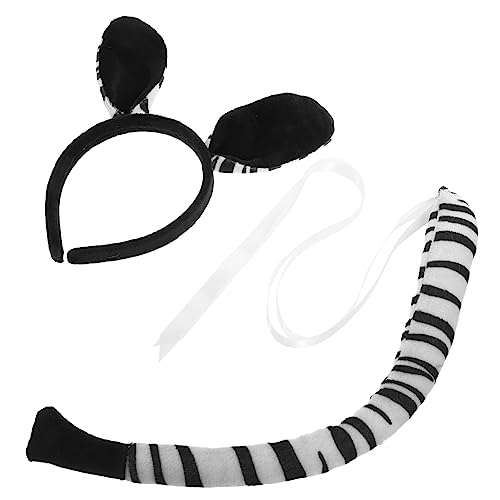 WOFASHPURET 1 Set Cartoon Tierohren Zebra Ohr Stirnband Tierohr Haarband Zebra Kostüm Cosplay Tierkostüm Tierohr Stirnband Zebra Ohr Haarband Cosplay Tierschwanz von WOFASHPURET