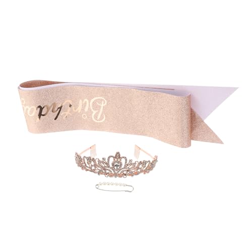 WOFASHPURET Geburtstagskrone Für Prinzessinnen Party-schärpe Accessoires Für Damen Hochzeits-tiara Glitzer-krone Schärpe Zum Geburtstag Prinzessinnen-accessoires von WOFASHPURET