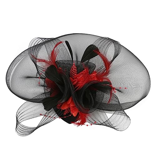 WOFASHPURET 1 Stk Partyblume Mesh-haarspange Haarspange Für Frauen Schleifenhaar Haarschmuck Für Damen Haarschmuck Für Den Abschlussball Tiara Braut Feder Krawatte Schmücken von WOFASHPURET