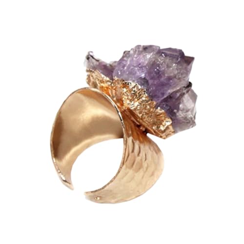 WOFASHPURET 1 Stück Amethyst Ring Fingerring Klobig Fingerdekor Verstellbare Schmuckringe Ringe Für Modeschmuck Ringe Einfacher Ring Achat Violett von WOFASHPURET