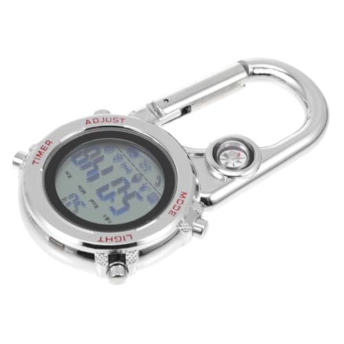 WOFASHPURET 1 Stück Anschließen Karabiner Uhr Backpacker-Uhr Ansteckuhr Ansteckbare Taschenuhr Kletterbedarf Kletternde Hängende Uhr Hängeuhr Aus Metall Gürteluhr Zinklegierungsmaterial Rot von WOFASHPURET