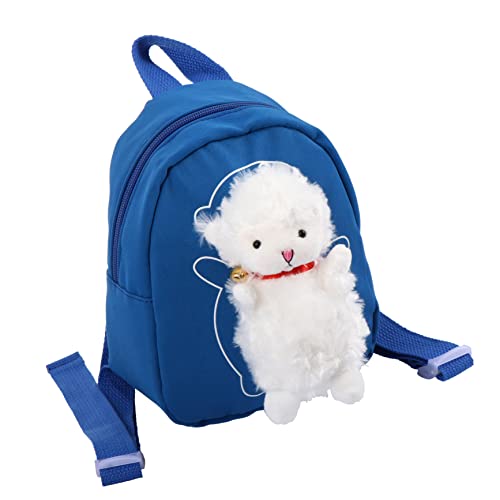 WOFASHPURET 1stück Chic Adorable Lamb Baumwollrucksack Für Mädchen -Rucksack Blau Für Schule Camping Und Ausflüge Verstellbare Und von WOFASHPURET