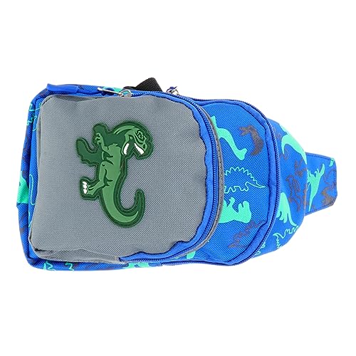 WOFASHPURET 1 Stück Dinosaurier-Gürteltasche für Brust Kleinkinder Karikatur Kindertaschen kreuzen Umhängetasche Umhängetaschen für Mädchen Reisen Tasche Nylon Blau von WOFASHPURET