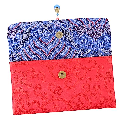 WOFASHPURET 1 Stück Fu-Wort-Rote Umschlagstasche praktische Wickeltasche stilvoller roter Umschlag Kreativ Ändern Paket modische Münztasche tragbare Aufbewahrungstasche Stoff von WOFASHPURET
