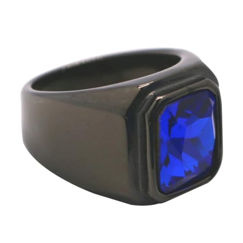 WOFASHPURET 1 Stück Glassteinring Mann Ring Edelsteinring Ring mit schlichtem Design Blue von WOFASHPURET