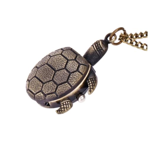 WOFASHPURET Armbanduhr Im Retro-schildkröten-Design Vintage-Quarz-taschenuhr Mit Kette Für Herren Und Damen von WOFASHPURET