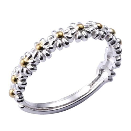 WOFASHPURET 1stück Daisy Damen Verstellbar Stilvoller Blütenring Für Jeden Anlass Eleganter Schmuck Aus Hochwertigem Material Komfortabel Und Langlebig Für Modebewusste Frauen von WOFASHPURET
