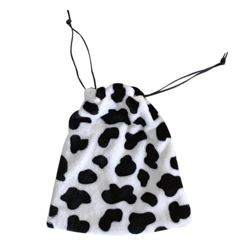 WOFASHPURET 1 Stück Kuscheltier Kosmetiktasche mit Kordelzug Multifunktionale Aufbewahrung für Kosmetik und Toilettenartikel für Reisen und Täglichen Gebrauch Süßes Kuhdesign Wasserabweisend von WOFASHPURET