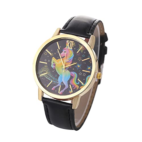 WOFASHPURET Junge Mädchen-quarzuhr Mit Silikonband Cartoon Design Einhorn Für Jungen Und Mädchen Mode Armbanduhr Schwarz Präzises Zeitmessen von WOFASHPURET