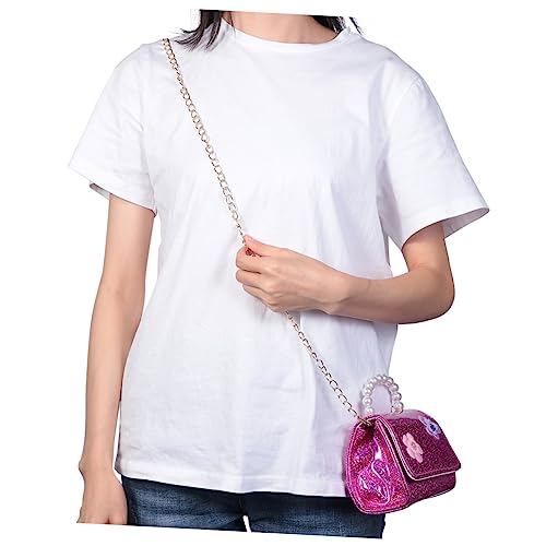 WOFASHPURET 1stück Mini Handbag Für Junge Mädchen Kreative Umhängetasche Mit Blumenmuster Abnehmbarer Schultergurt Elegantes Design Rot Für Mädchen Und Kleine Prinzessinnen von WOFASHPURET