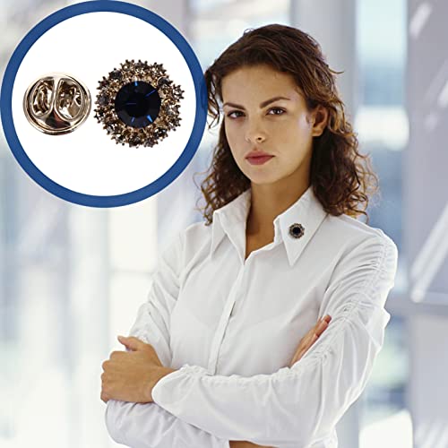 WOFASHPURET 1 Stück Nadelbrust Boutonniere Pin Modische Strassbrosche Kragenclip Party-dressing-brosche Hemd Brosche Elegante Brosche Brosche Blue Strasssteine von WOFASHPURET