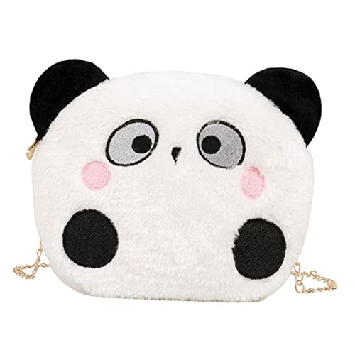 WOFASHPURET Umhängetasche Cartoon Panda Für Mädchen Plüsch Schultertasche Stilvolle Freizeittasche Leicht Und Kompakt Für Reisen Und Partys von WOFASHPURET