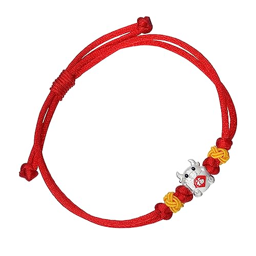 WOFASHPURET 1 Stück rote Seilarmbänder rote Armbänder rotes Kordelarmband rotes Armband Rosengoldarmband Ochsenarmband Polyester von WOFASHPURET