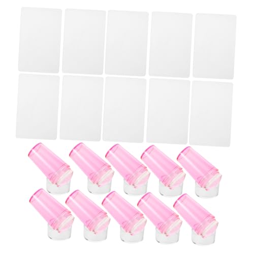 WOFASHPURET 10sätze Transparenter Silikon-nagelstempel Stempel-nagelwerkzeug Mit Schaber Für French Manicure Nail Art Design Und Dekoration Für Salon Und Heimgebrauch von WOFASHPURET