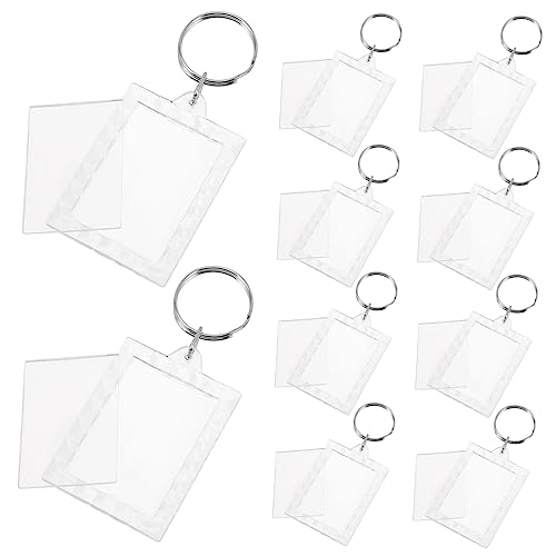 WOFASHPURET 10stücke Teiliges Transparente Foto Schlüsselanhänger Schlüsselring Mit Rahmen Für Personalisierung Vielseitig Einsetzbar Für Schlüssel Taschen Und von WOFASHPURET