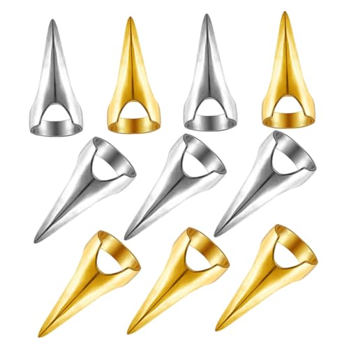 WOFASHPURET 10 Stück Haartrennwerkzeug Für Zöpfe Metall Fingerringe Haartrennring Krallen Für Kleinen Finger Für Cosplay Und Haarschnitte von WOFASHPURET