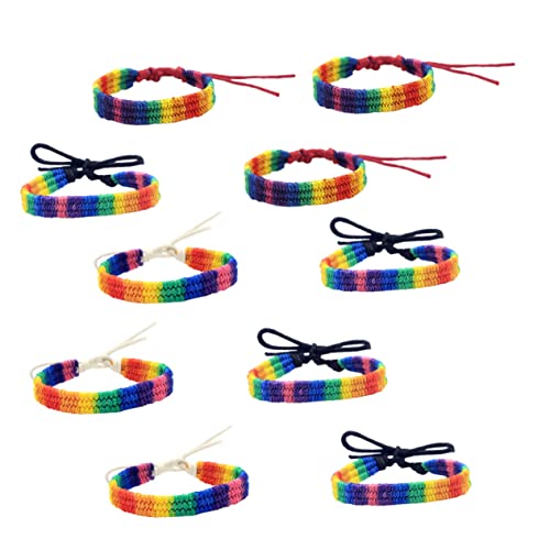 WOFASHPURET 10er-pack Regenbogen-handgelenkketten-strickarmband- Für Jungen Und Mädchen Unisex- Handgefertigtes Strick-freundschaftsarmband WOFASHPURET 10er-pack Regenbogen-handgelenkketten-strickarmband- Für Jungen Und Mädchen Unisex- Handgefertigtes Strick-freundschaftsarmband von WOFASHPURET