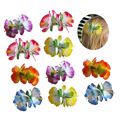 WOFASHPURET 10 Stück Hawaiian Hibiskus Haarklammern Teiliges Bunte Blumen Haarspangen für Damen für Strandpartys und Besondere Anlässe Langlebiges Design für Täglichen Gebrauch von WOFASHPURET