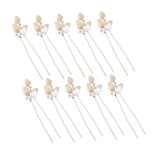 WOFASHPURET 10 Stück Hochzeits Haarspangen mit Perlen Teiliges Gold Haarnadeln für Braut und Damen Barock Inspiriertes Haarschmuck für Besondere Anlässe für Hochzeiten und Proms von WOFASHPURET