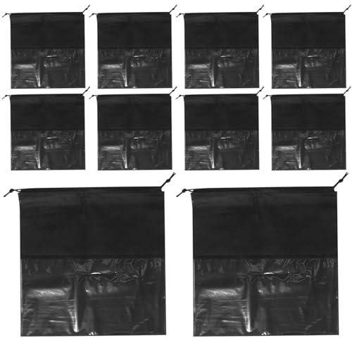 WOFASHPURET 10 Stück Schuh Aufbewahrungstasche Reiseschuhorganisator Tasche Staubbeutel Schuhtaschen-Organizer Tasche Für Cowboystiefel Gepäck Staubschutz Geldbörse Black Vlies von WOFASHPURET