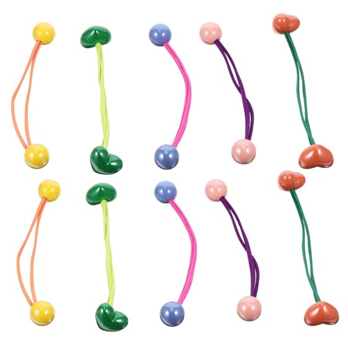 WOFASHPURET 10 Stück Teiliges Haargummi Bunte Ball haarbänder Elastische Pferdeschwanzhalter für Dünnes und Dickes Haar Modische Haargummis Mädchen Haaraccessoires von WOFASHPURET