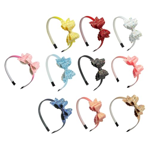 WOFASHPURET 10 Stück Teiliges Lagiges Haarschleifen für Mädchen Glitzerndes Stirnband Süßes Party Haarband Eleganter Haarschmuck für Geeignet für Festlichkeiten und Besondere Anlässe von WOFASHPURET