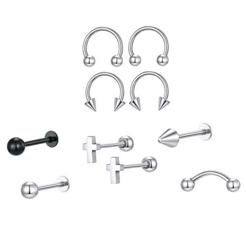 WOFASHPURET 10 Stück Teiliges Piercing Schmuck Ohrstecker Lippen Ohrschmuck Damen Modisch Rostfrei Hautfreundlich als für Frauen und Piercing von WOFASHPURET