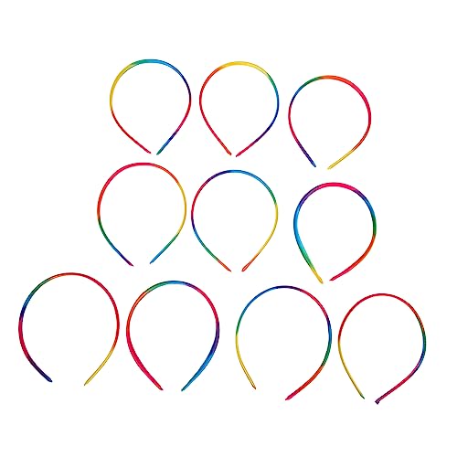 WOFASHPURET 10 Stück Teiliges Regenbogen Stirnband für Mädchen Dünne Haarschmuck Kopfbedeckung für Hochzeiten Partys und Alltag Bequem Leicht und Haarschonend von WOFASHPURET